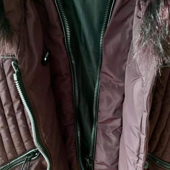 WINTER WOMEN PURPLE COAT SUPER WARM -30°C FUR VEGAN NEW - Picture 4 of 8